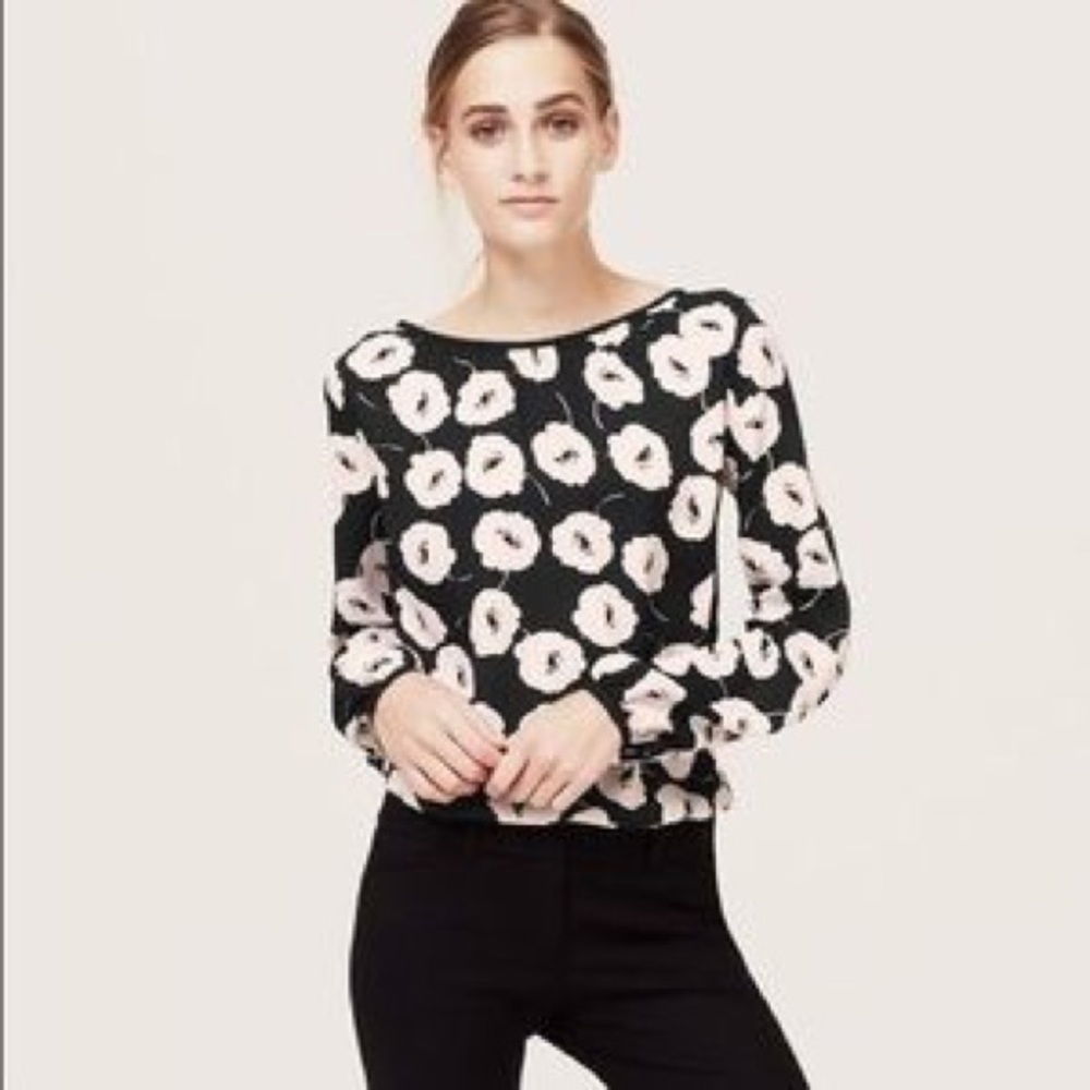 Loft poppy print blouse